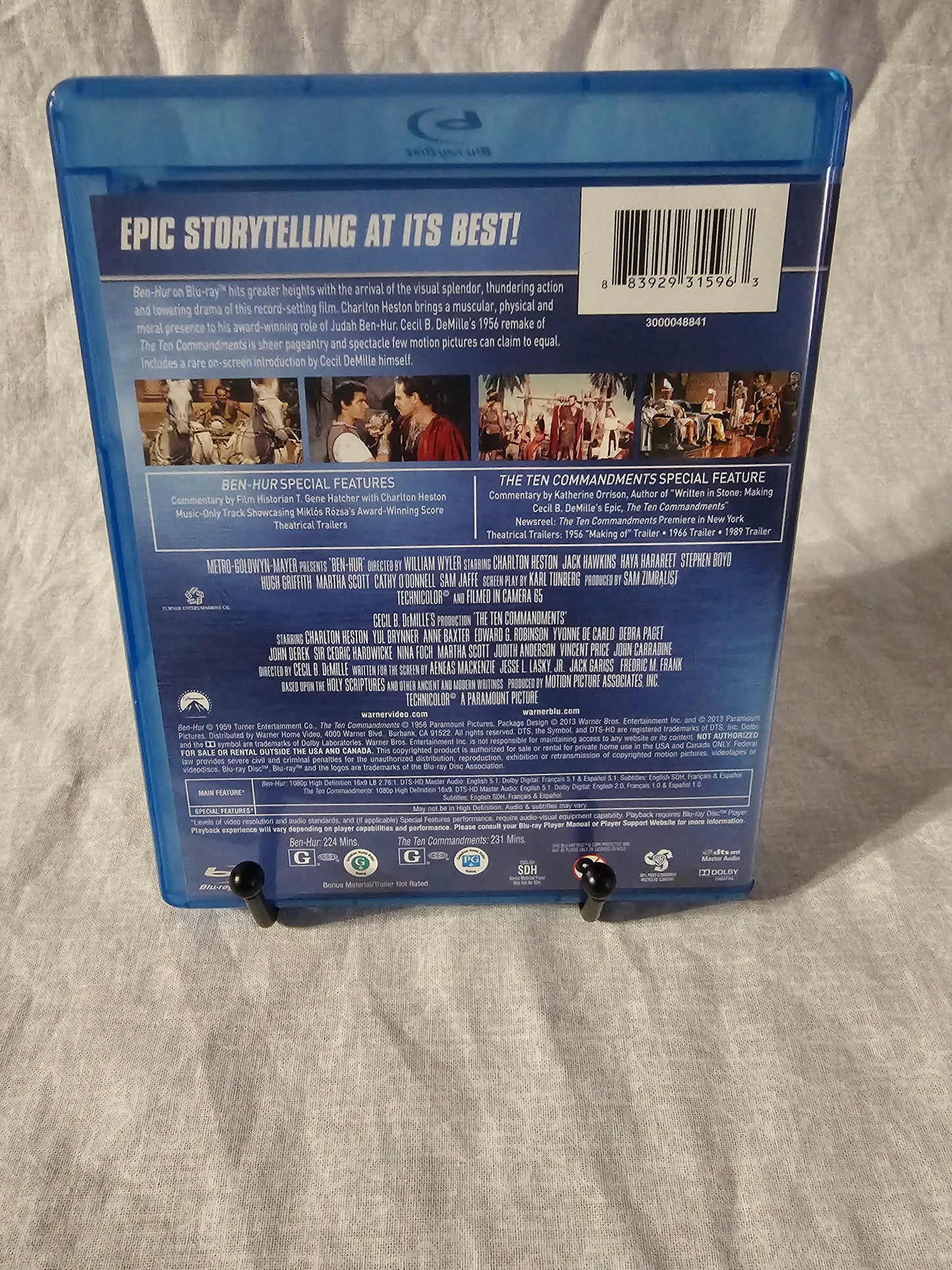 Ben-Hur / the Ten Commandments (Blu-ray) Adventure Drama Action Movie 1956 1959