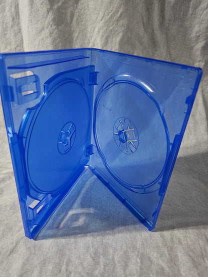 Blue Double Discs Case Game Cover Replacement Case For PlayStation 4 PS4 Mint