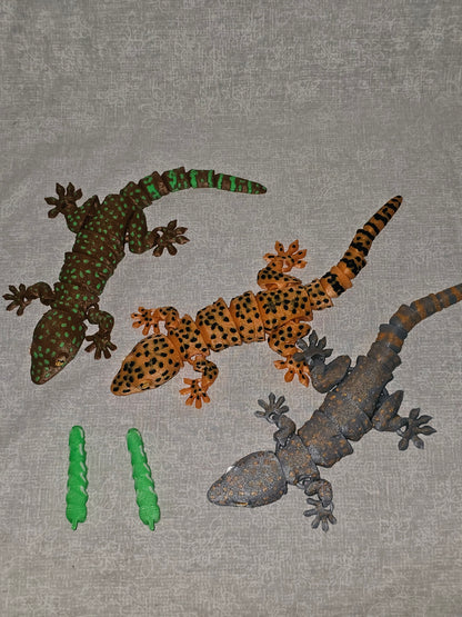 Tokay Gecko and Worm Custom Order For Jeff M Only