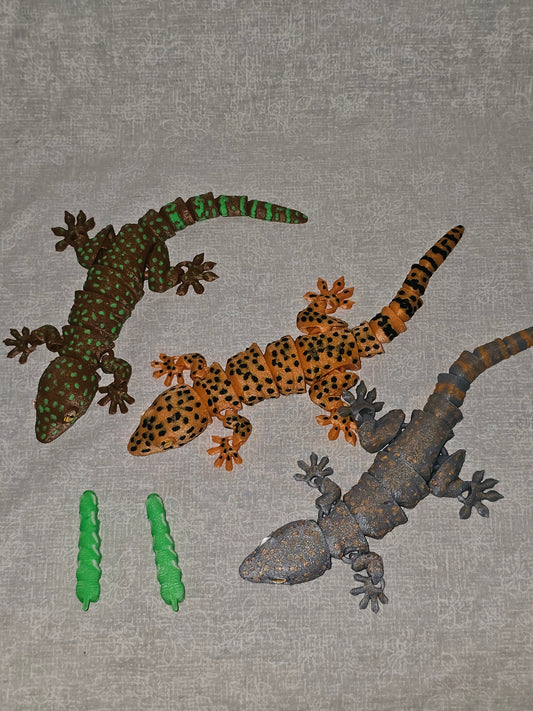 Tokay Gecko and Worm Custom Order For Jeff M Only