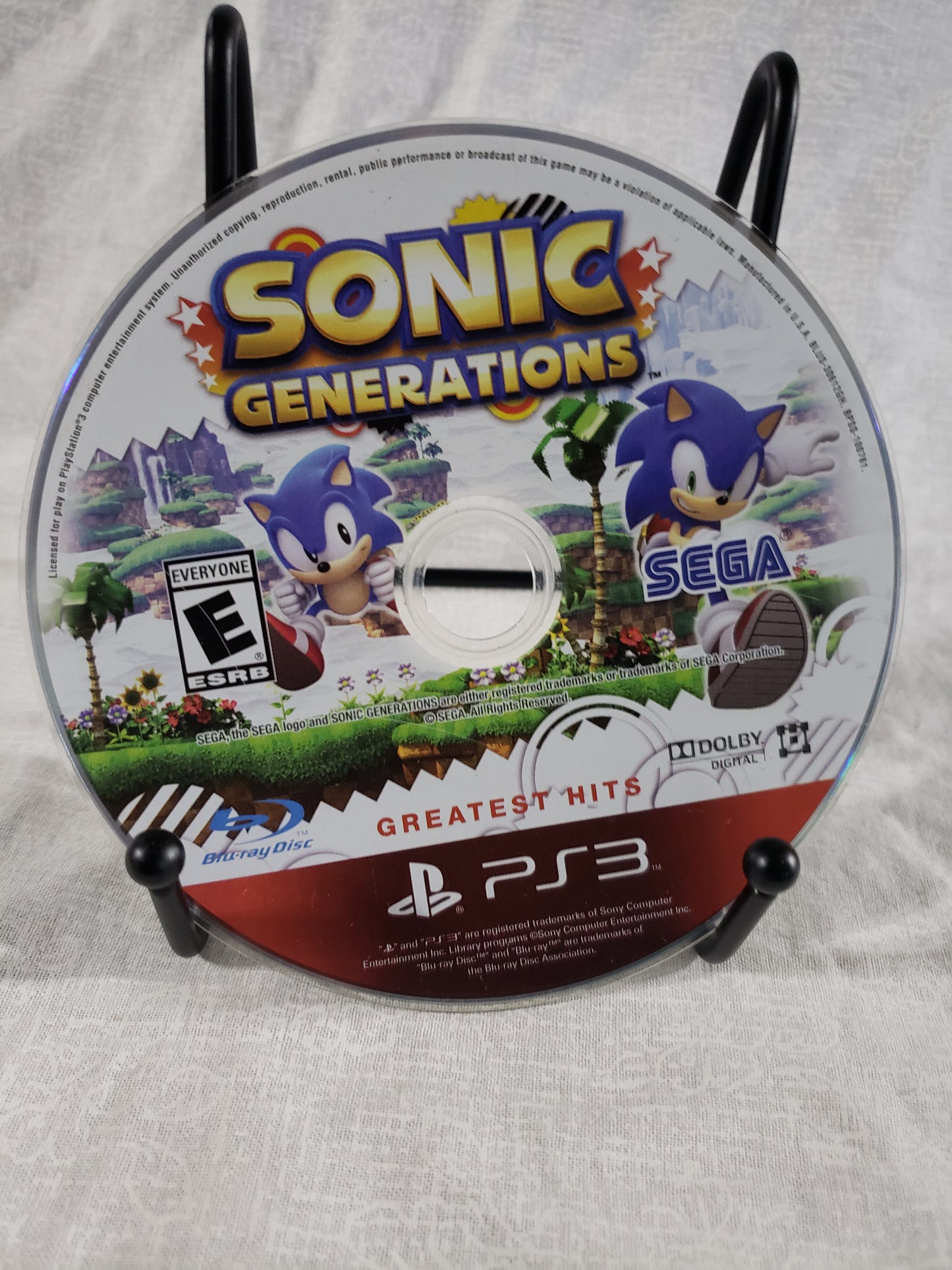 Sonic Generations GH (Sony PlayStation 3, 2011) Videogame Disc Very Good Tested