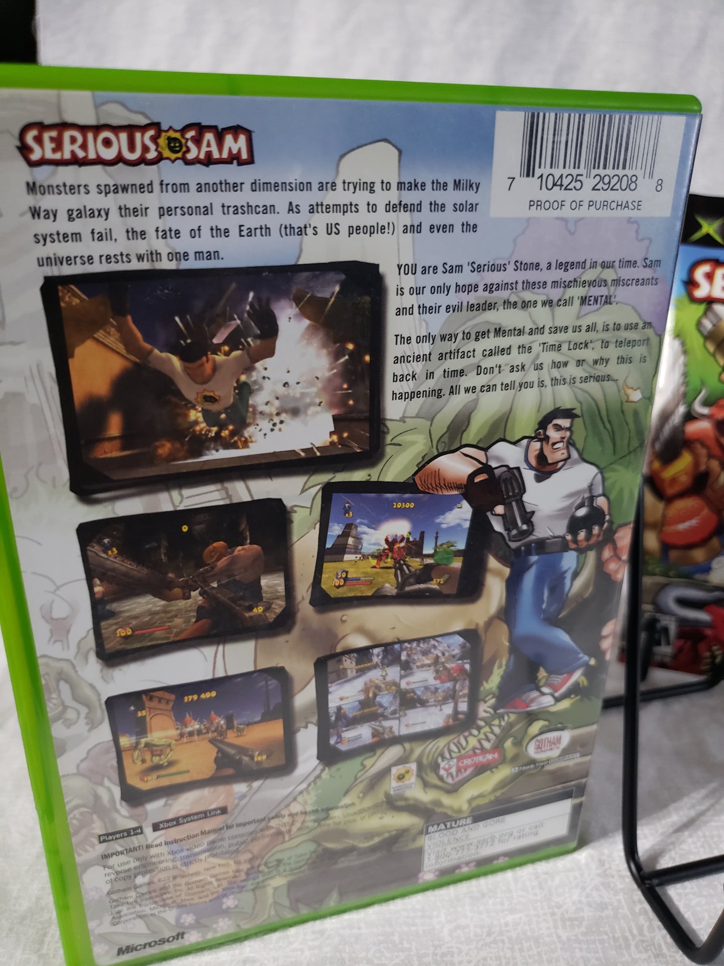 Serious Sam (Microsoft Xbox, 2002) Complete W/ Manual CIB Tested Retro Rare