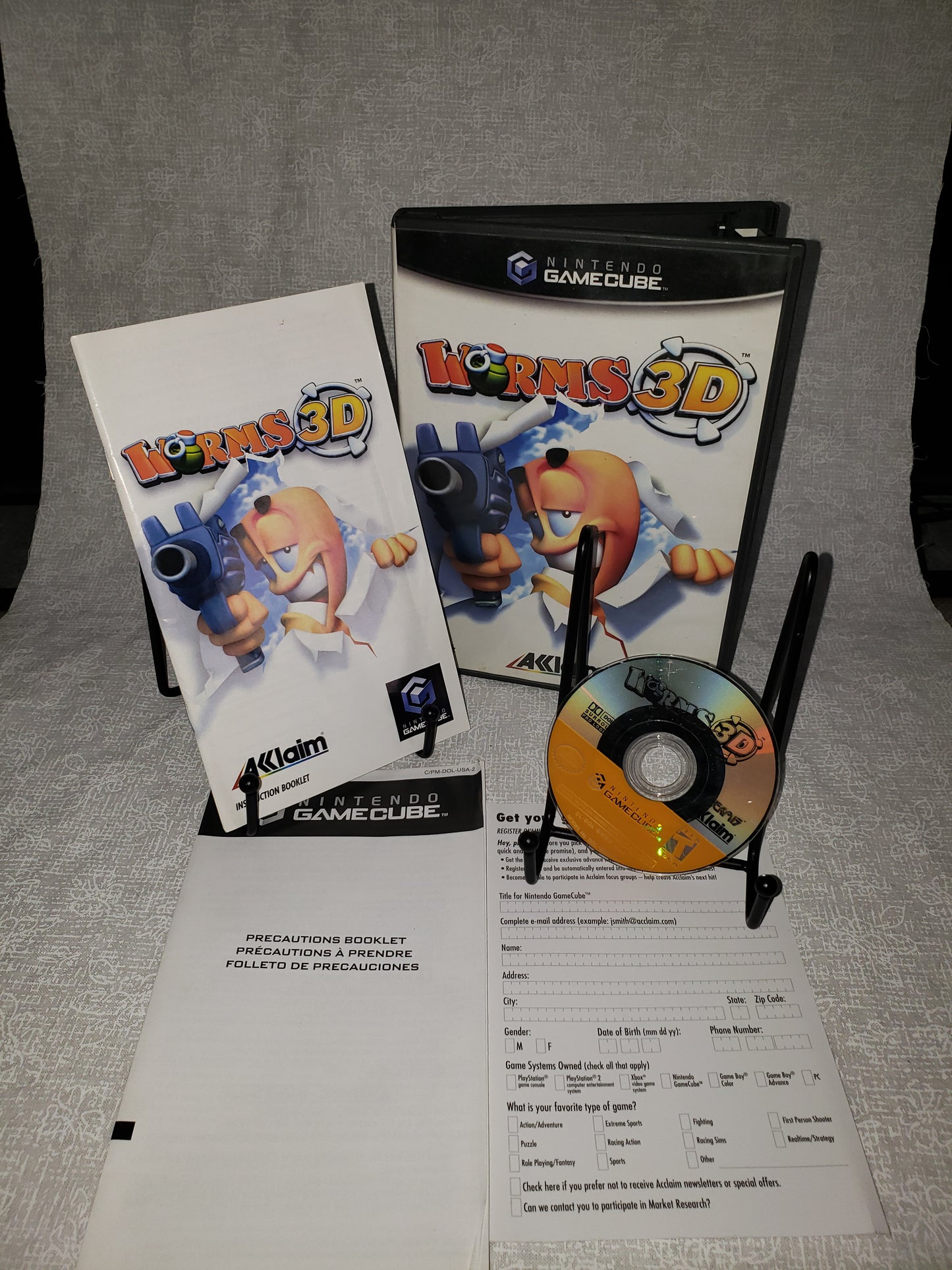 Worms 3D (Nintendo GameCube, 2004) Complete Manuel Registration Precaution CIB