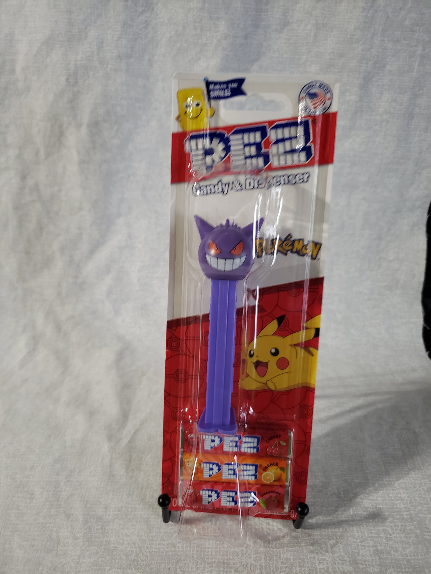Pokemon Pez Dispenser 3 Piece Set Bundle Pikachu Winking Orange Gengar Purple Pokeball