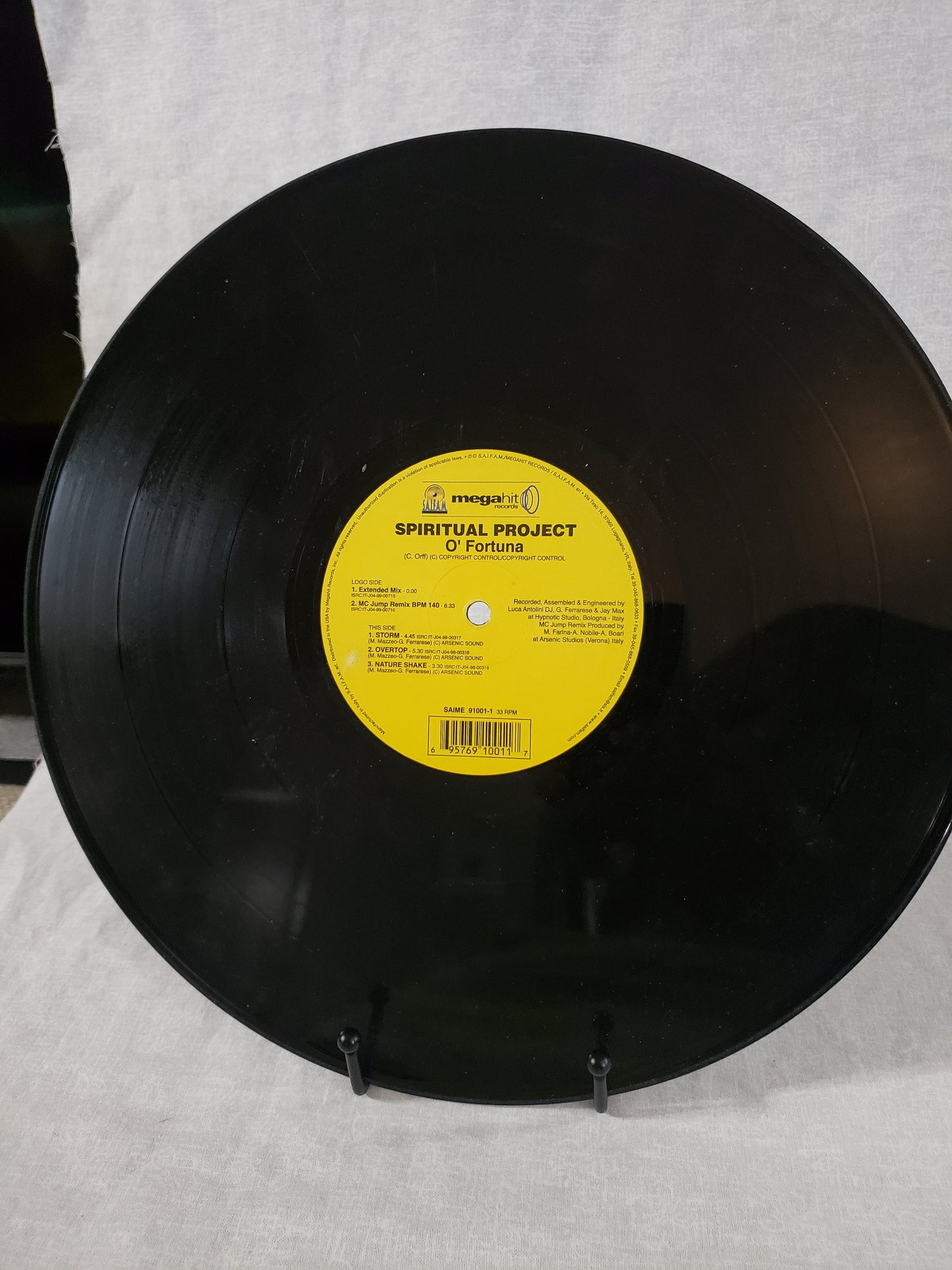 Spiritual Project O' Fortuna 12" Vinyl Record Good SAIME 91001-1 Megahit Records