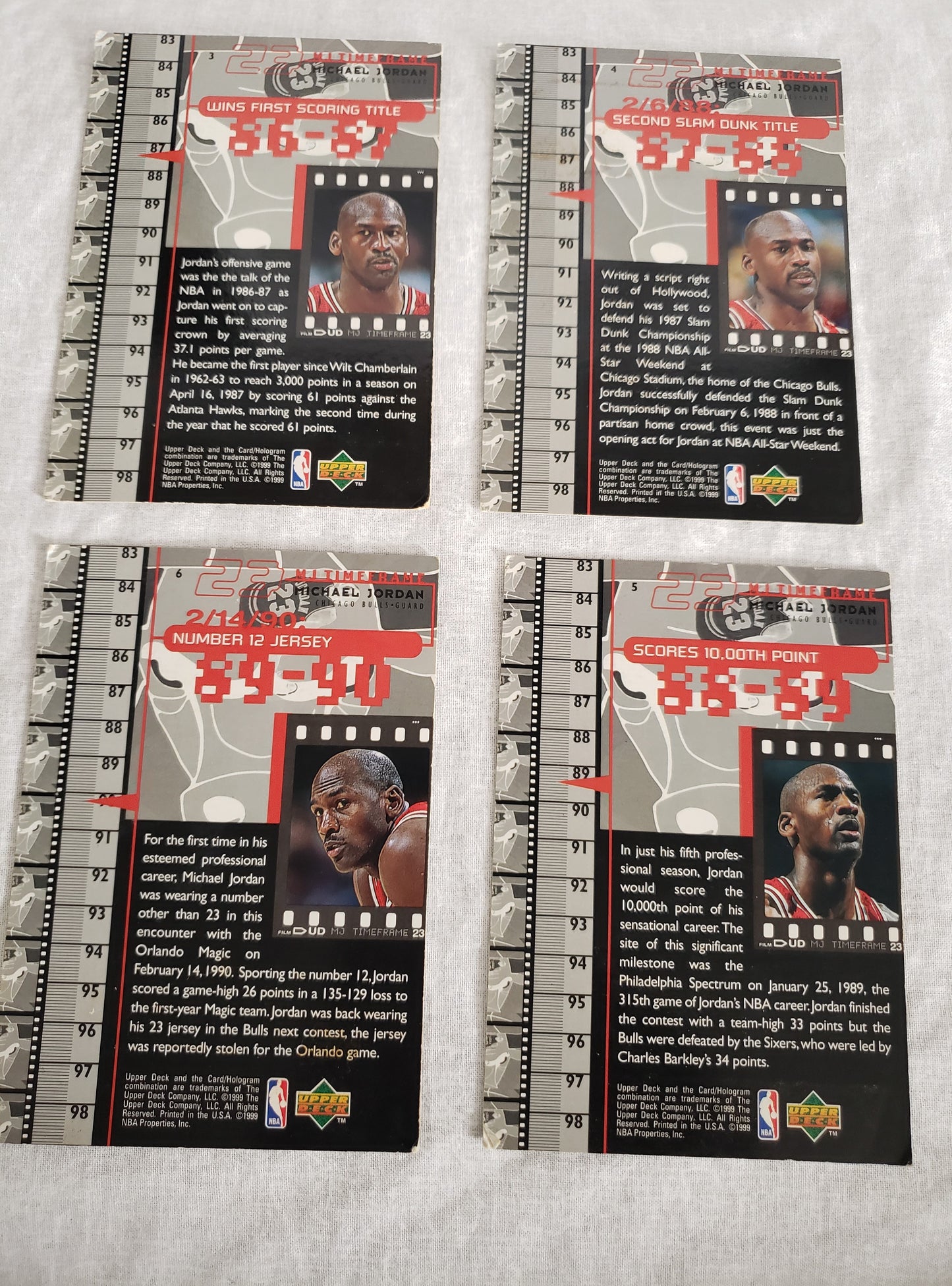 Michael Jordan 18 Card Lot Upper Deck MJ Timeframe Retirement Set 23 Bulls 1998
