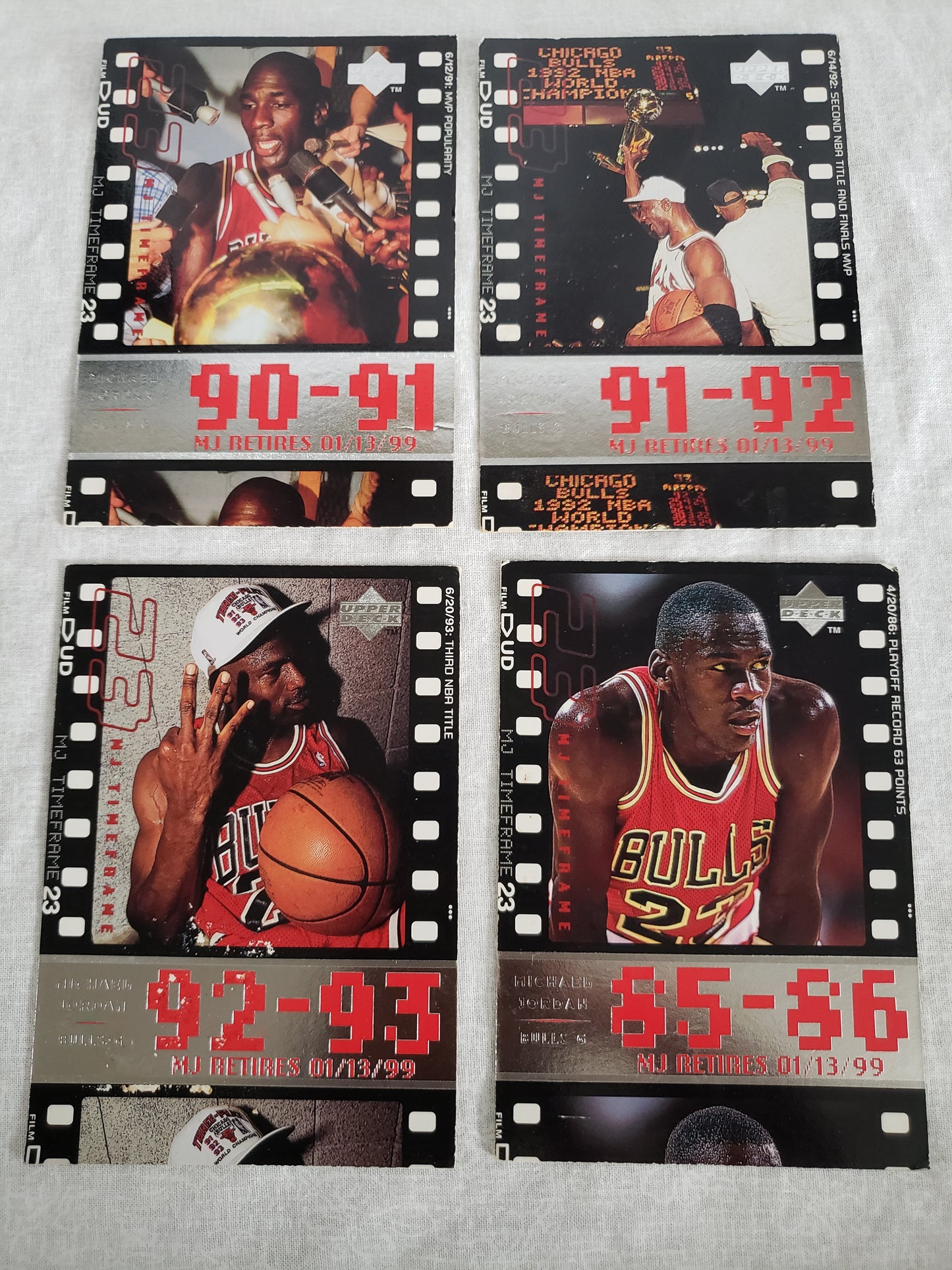 Michael Jordan 18 Card Lot Upper Deck MJ Timeframe Retirement Set 23 Bulls 1998