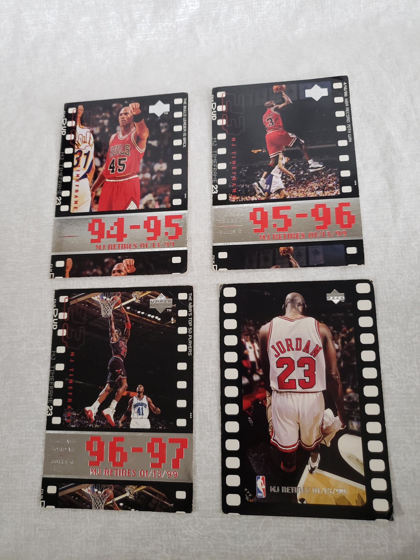 Michael Jordan 18 Card Lot Upper Deck MJ Timeframe Retirement Set 23 Bulls 1998