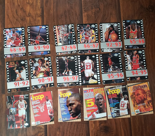 Michael Jordan 18 Card Lot Upper Deck MJ Timeframe Retirement Set 23 Bulls 1998