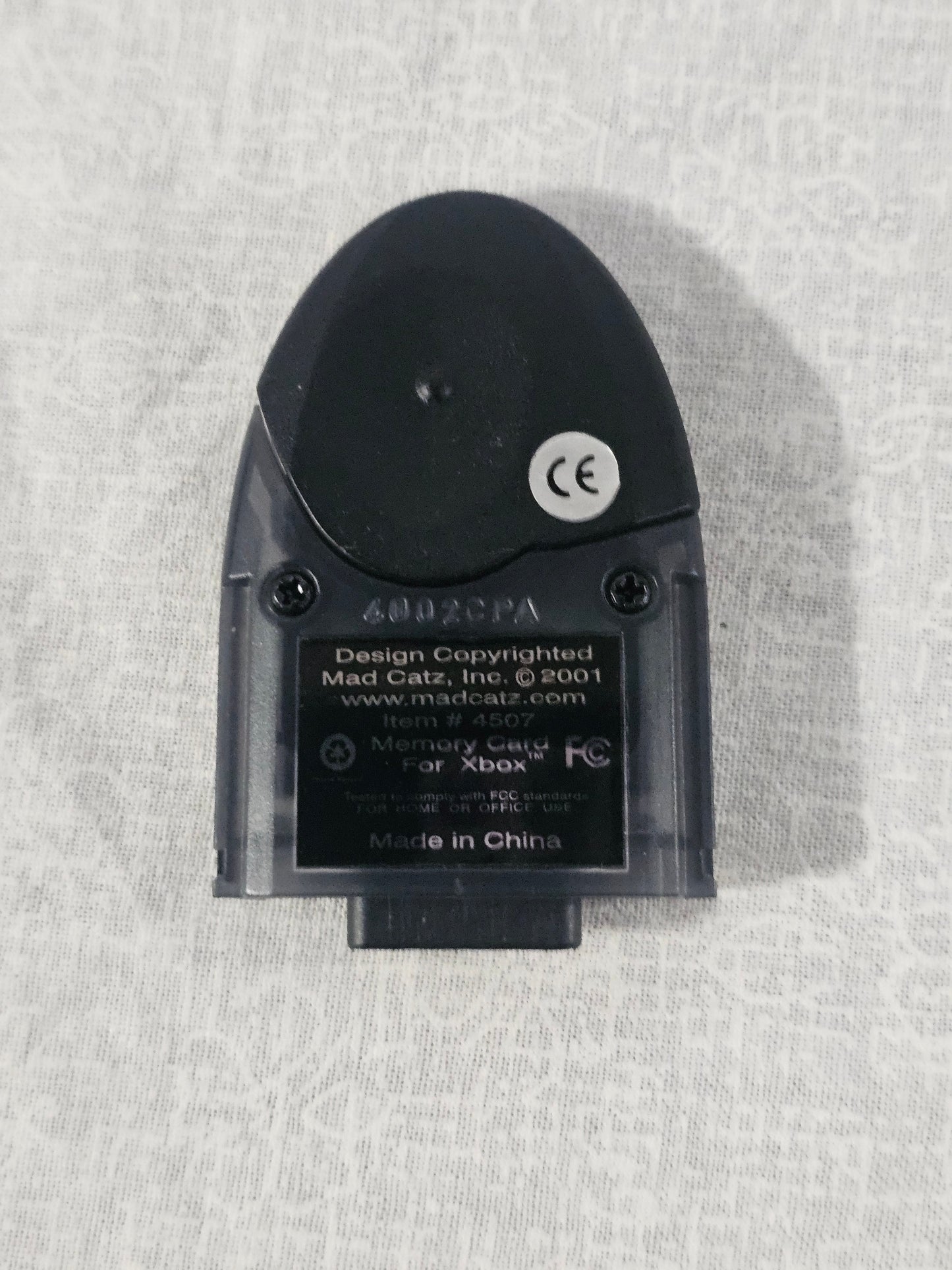 Original Microsoft XBOX Mad Catz Memory Card Unit 8MB Clear /Black Item # 4507