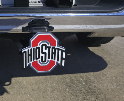 Ohio State University Trailer Hitch Cover Cap Plug – Fits 2" Receiver Truck SUV – Buckeyes Fan Gift Columbus Cleveland Cincinnati