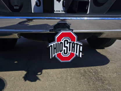 Ohio State University Trailer Hitch Cover Cap Plug – Fits 2" Receiver Truck SUV – Buckeyes Fan Gift Columbus Cleveland Cincinnati