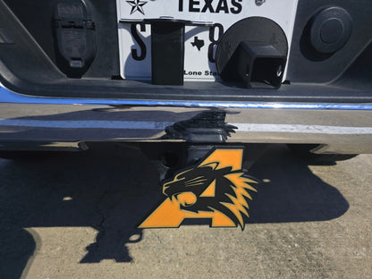 Angleton Wildcats Football Trailer Hitch Cover Cap Plug – Fits 2" Receiver Truck SUV – Orange Texas High School Fan Gift