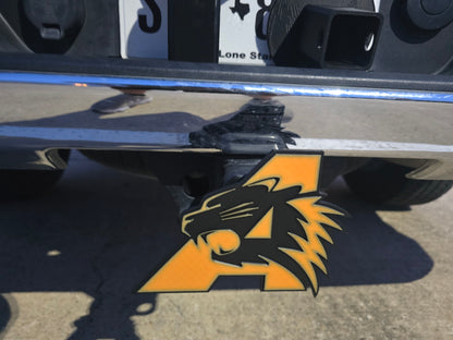 Angleton Wildcats Football Trailer Hitch Cover Cap Plug – Fits 2" Receiver Truck SUV – Orange Texas High School Fan Gift