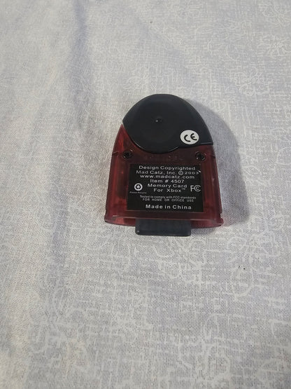 Original Microsoft XBOX Mad Catz Memory Card Unit 8MB Clear /Red Item # 4507