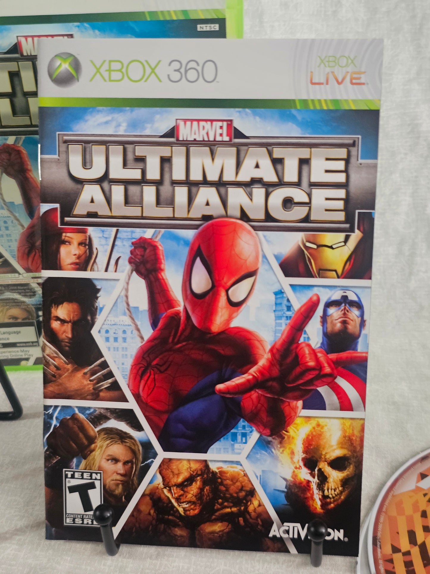 Marvel Ultimate Alliance & Forza 2 (Xbox 360) 2 Disc Set Complete Booklets CIB