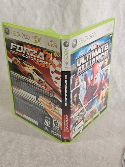 Marvel Ultimate Alliance & Forza 2 (Xbox 360) 2 Disc Set Complete Booklets CIB