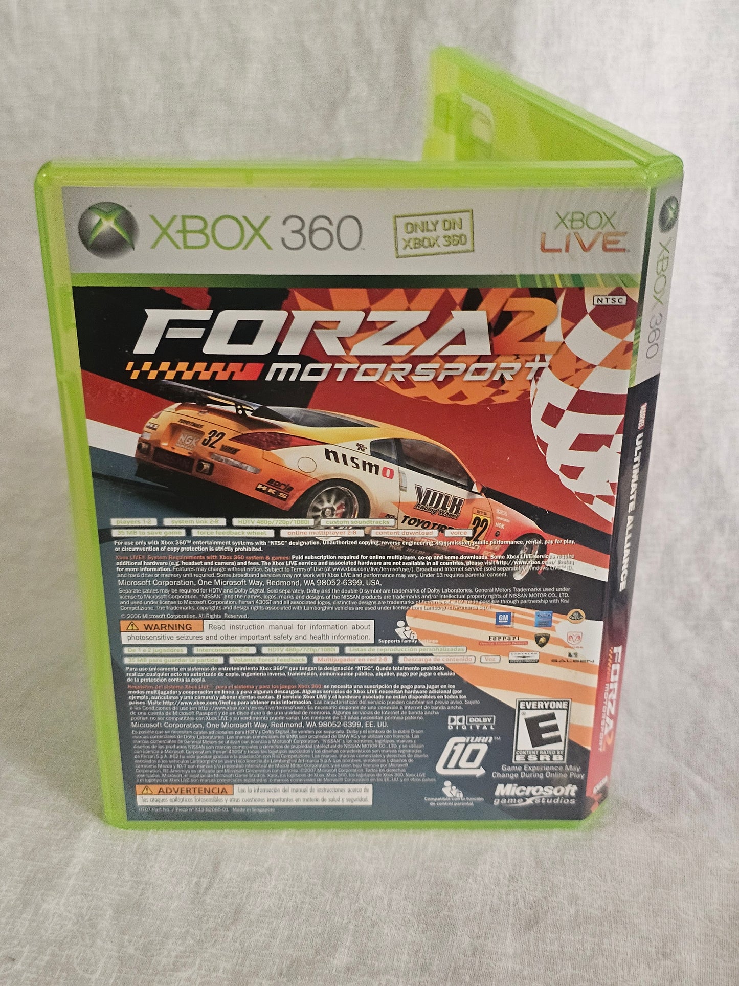 Marvel Ultimate Alliance & Forza 2 (Xbox 360) 2 Disc Set Complete Booklets CIB