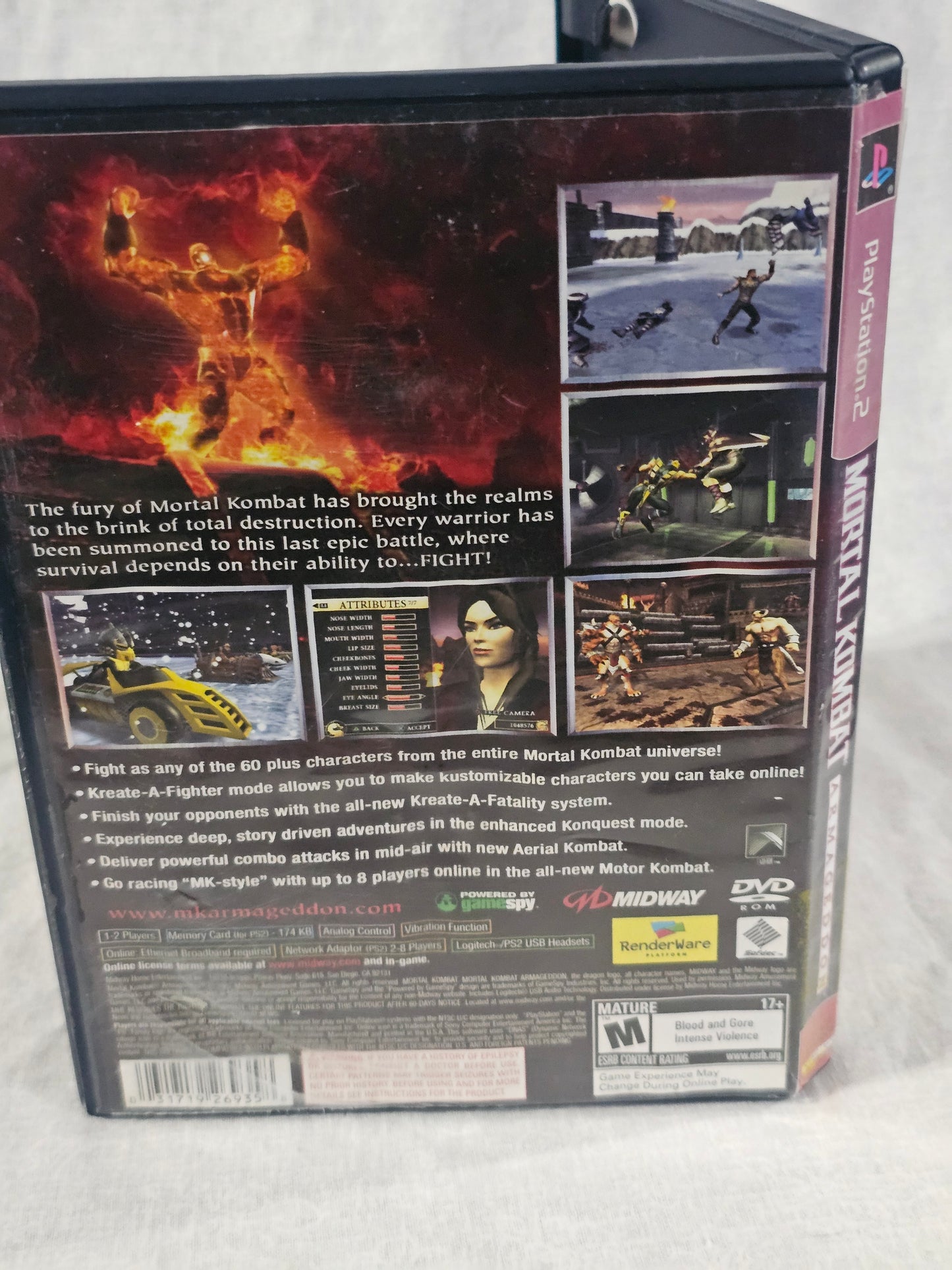 Mortal Kombat: Armageddon (Sony PlayStation 2, 2006) Complete Registration Card