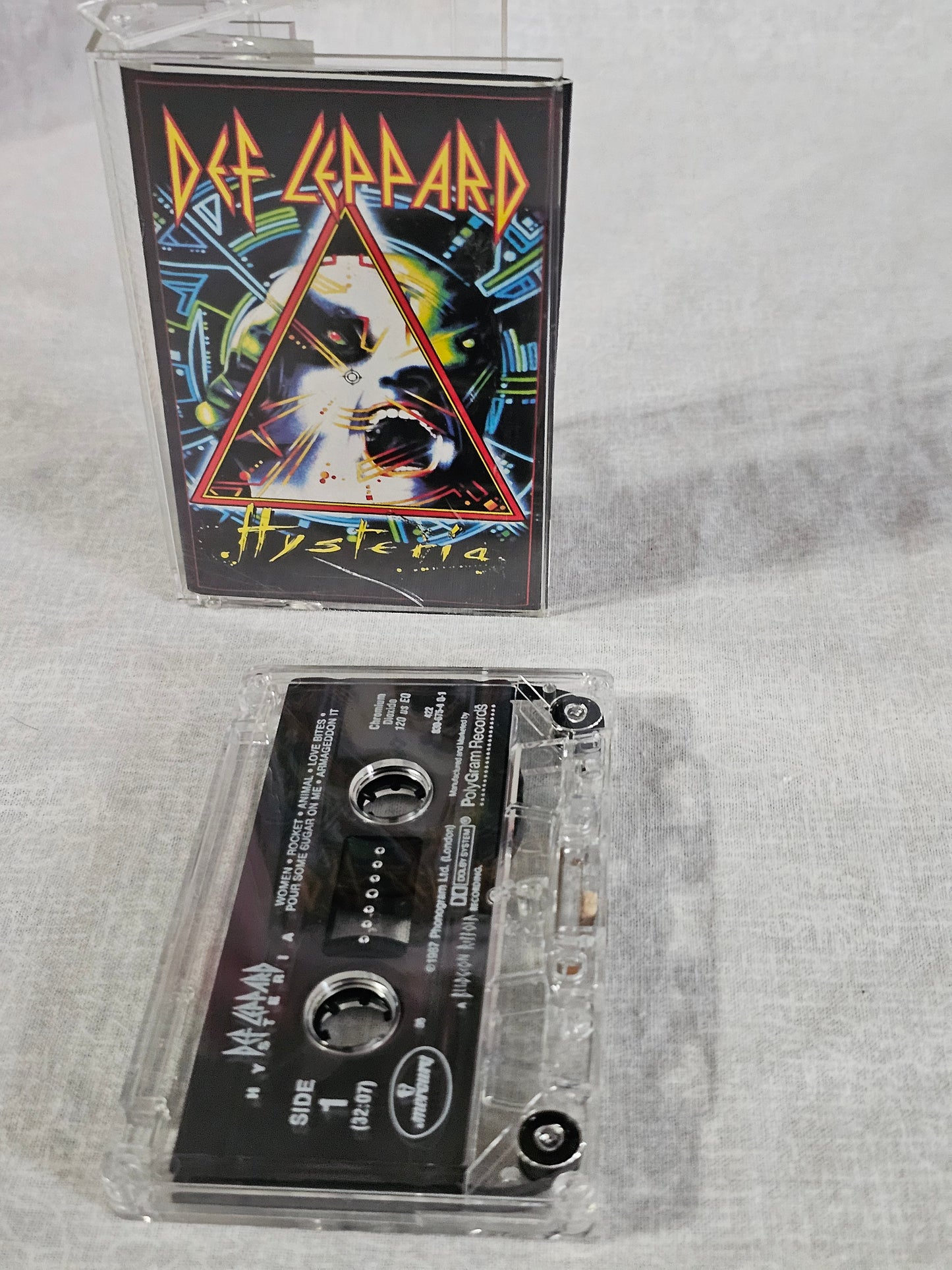 Def Leppard Hysteria Cassette Tape 1987 Chrome CrO2 Hair Metal Glam Metal EX