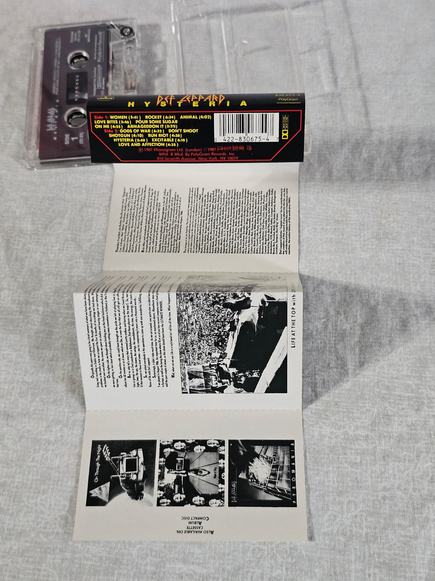 Def Leppard Hysteria Cassette Tape 1987 Chrome CrO2 Hair Metal Glam Metal EX