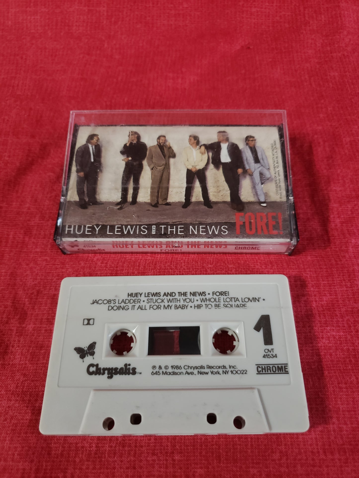 Huey Lewis and the News Cassette Tape Fore! EX/EX OVT41534
