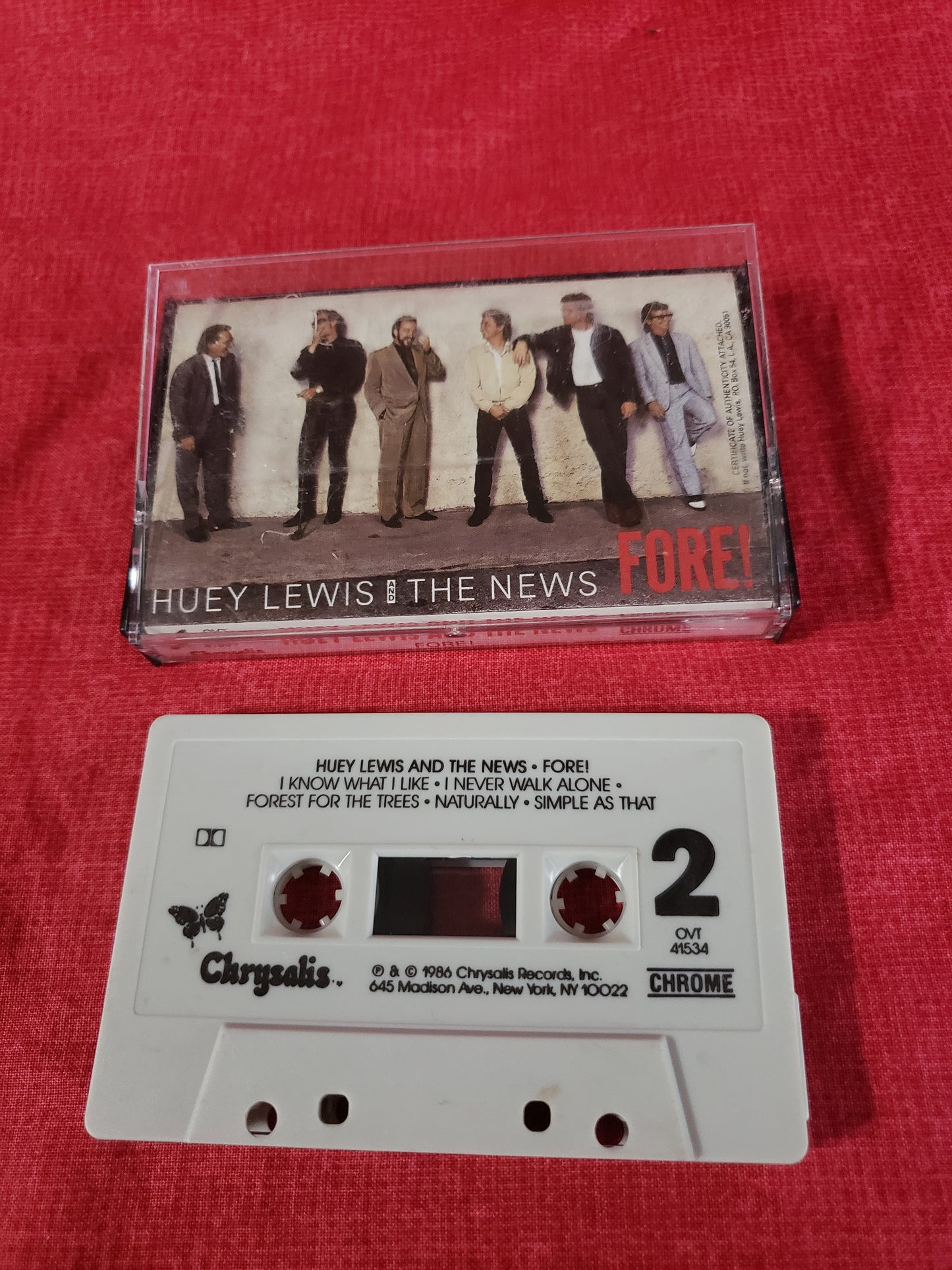 Huey Lewis and the News Cassette Tape Fore! EX/EX OVT41534