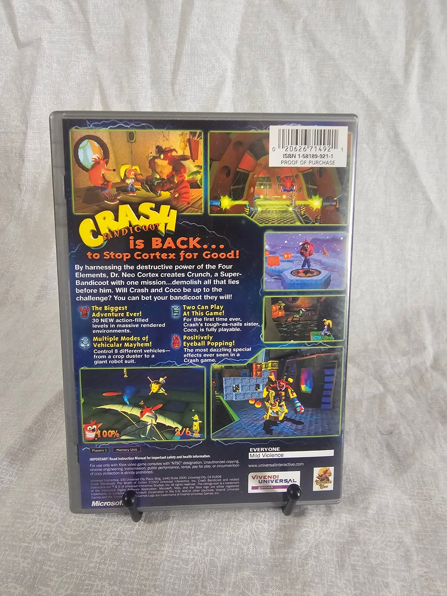 Crash Bandicoot: The Wrath of Cortex (Microsoft Xbox, 2003) Registration Card