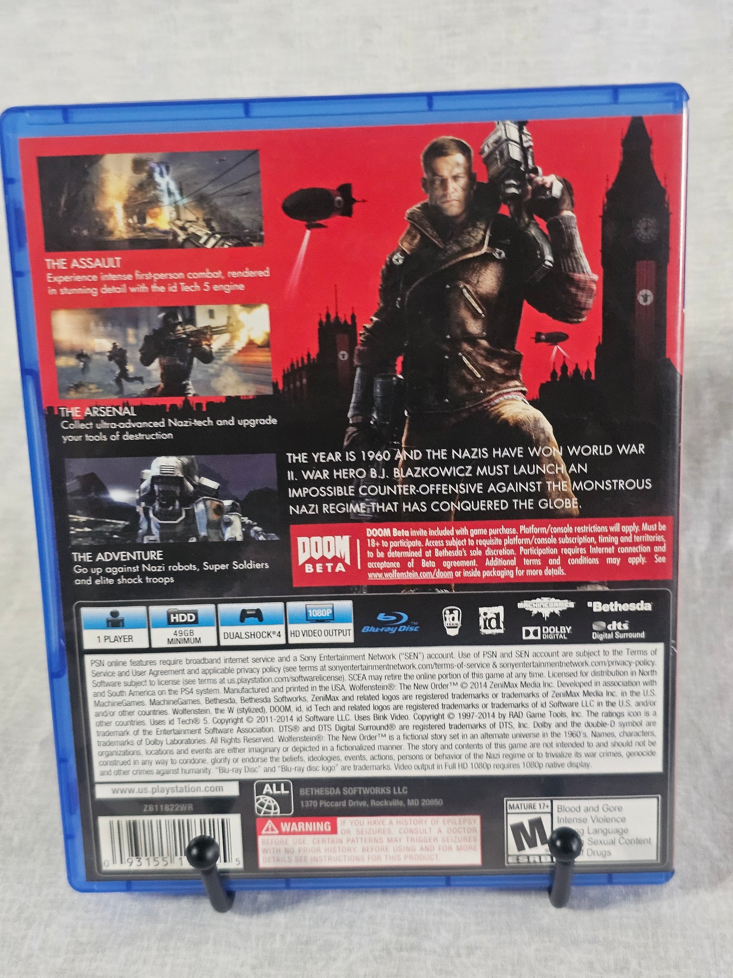 Wolfenstein: The New Order Complete CIB PS4 PlayStation 4 CUSA-00314 Tested