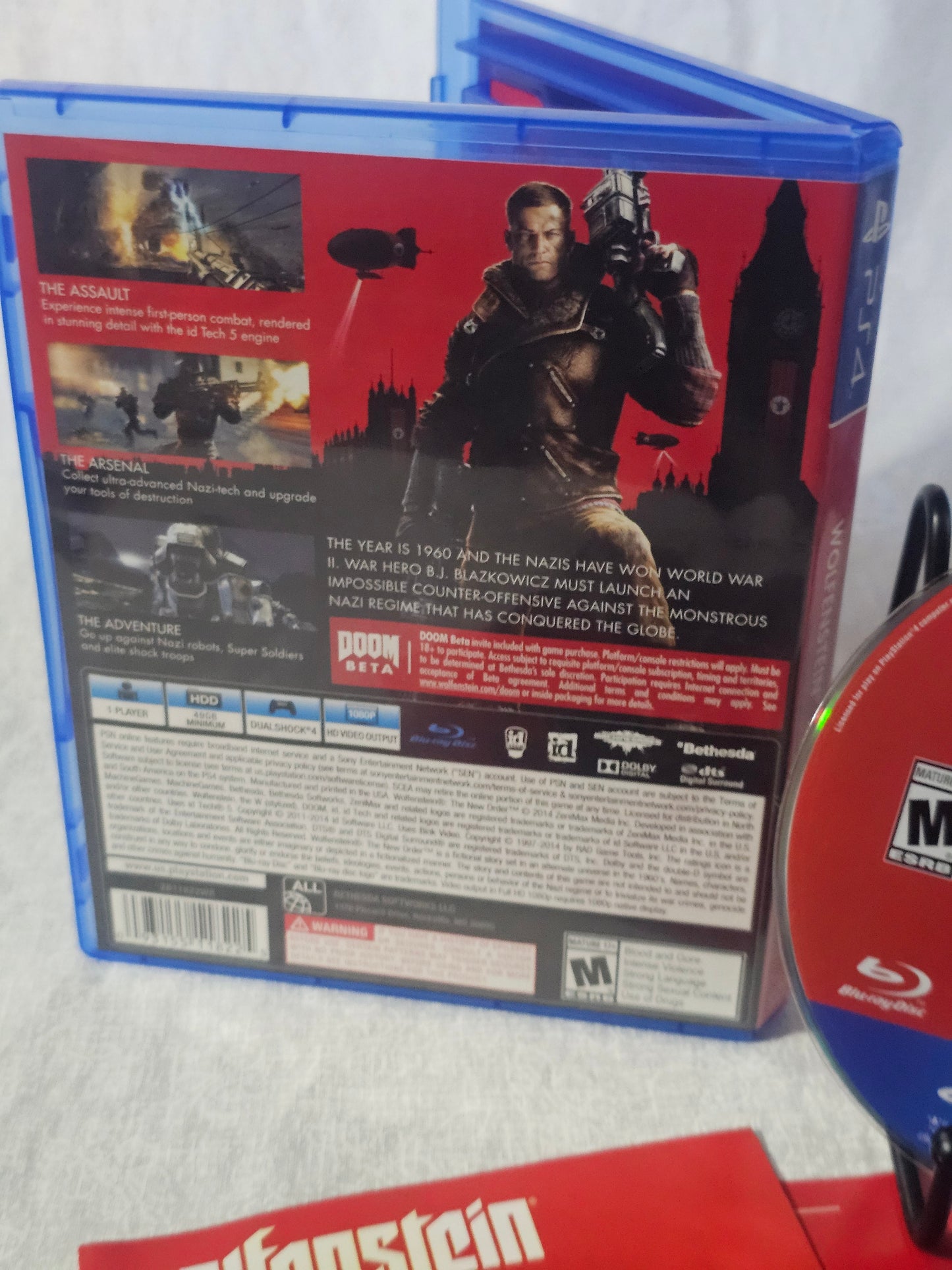 Wolfenstein: The New Order (Sony PlayStation 4, 2014) Complete