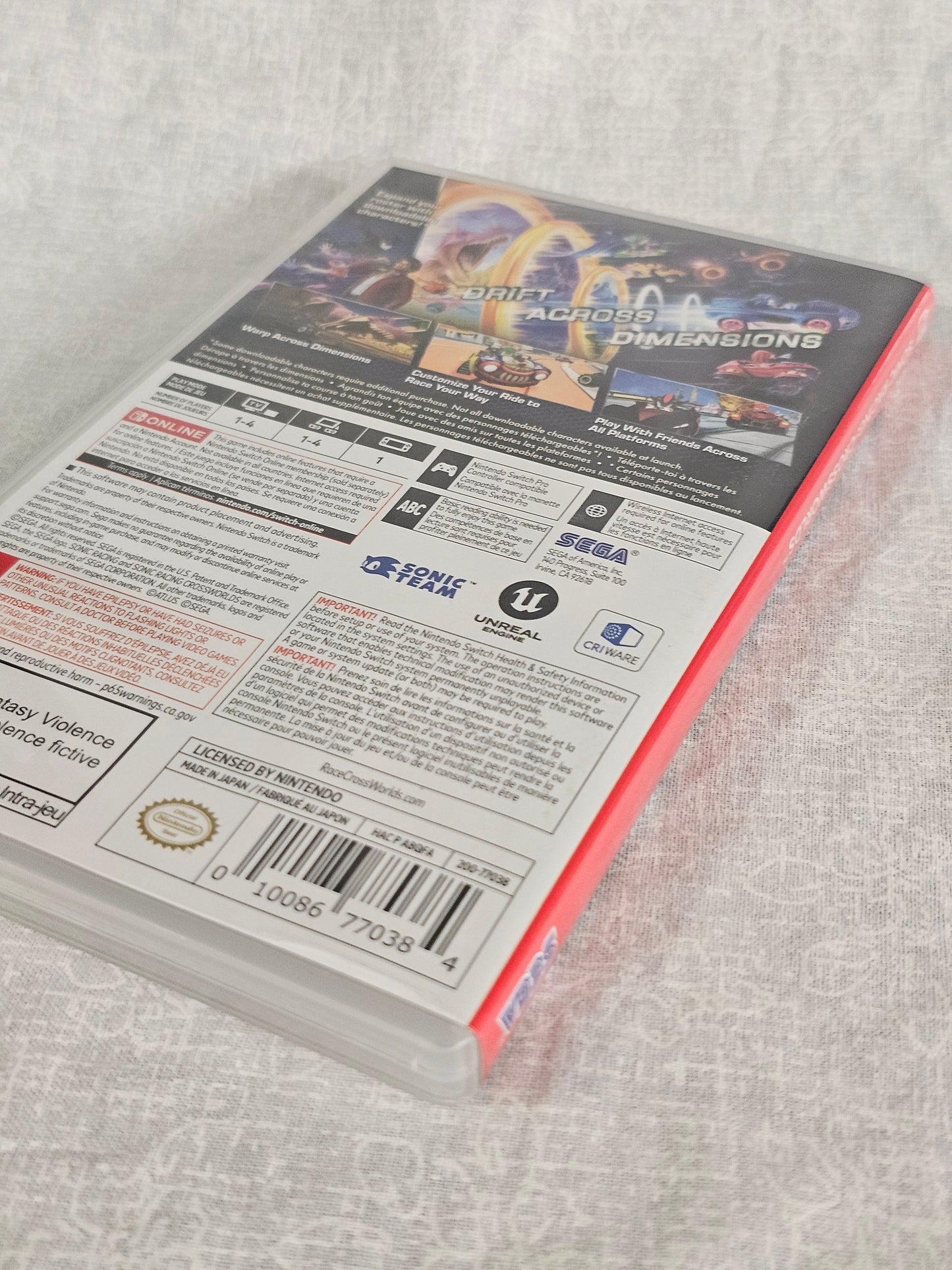 Sonic Racing: CrossWorlds (Nintendo Switch, 2025) Complete