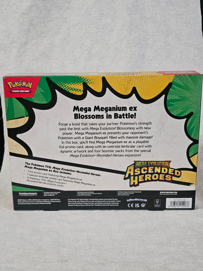 Pokemon TCG Ascended Heroes MEGA MEGANIUM ex Box Factory Sealed NEW - 4 Booster Packs | Pokemon Cards Collector Box