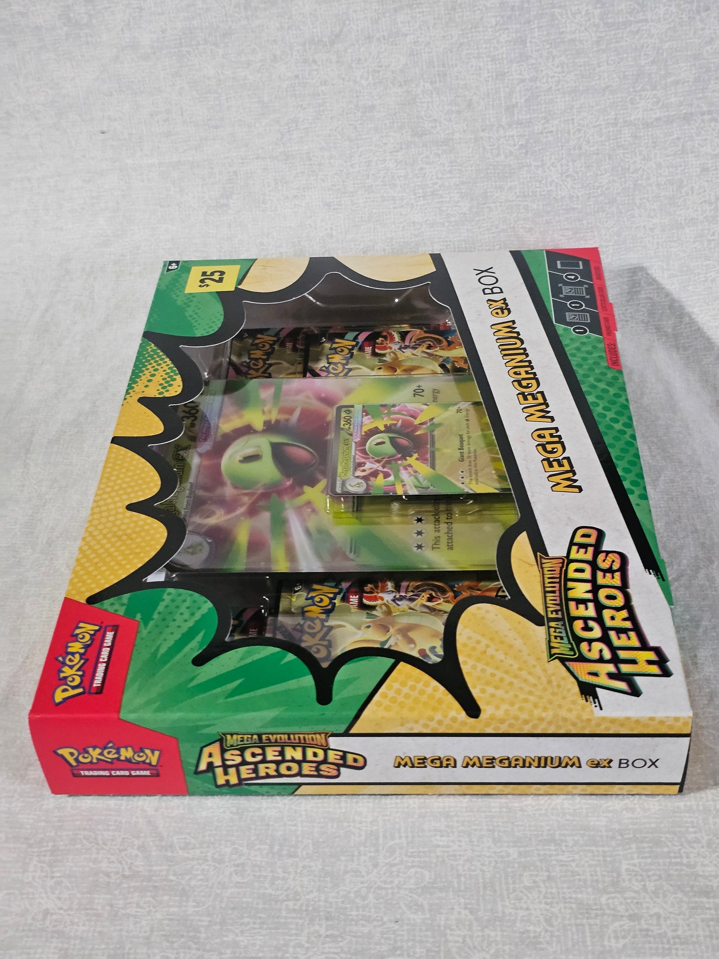 Pokemon TCG Ascended Heroes MEGA MEGANIUM ex Box Factory Sealed NEW - 4 Booster Packs | Pokemon Cards Collector Box