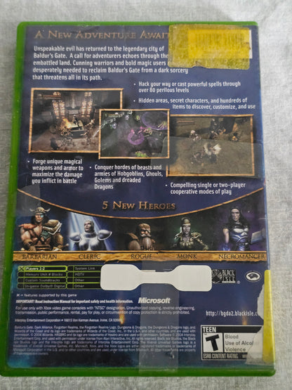 Baldur's Gate: Dark Alliance II (Microsoft Xbox, 2004)