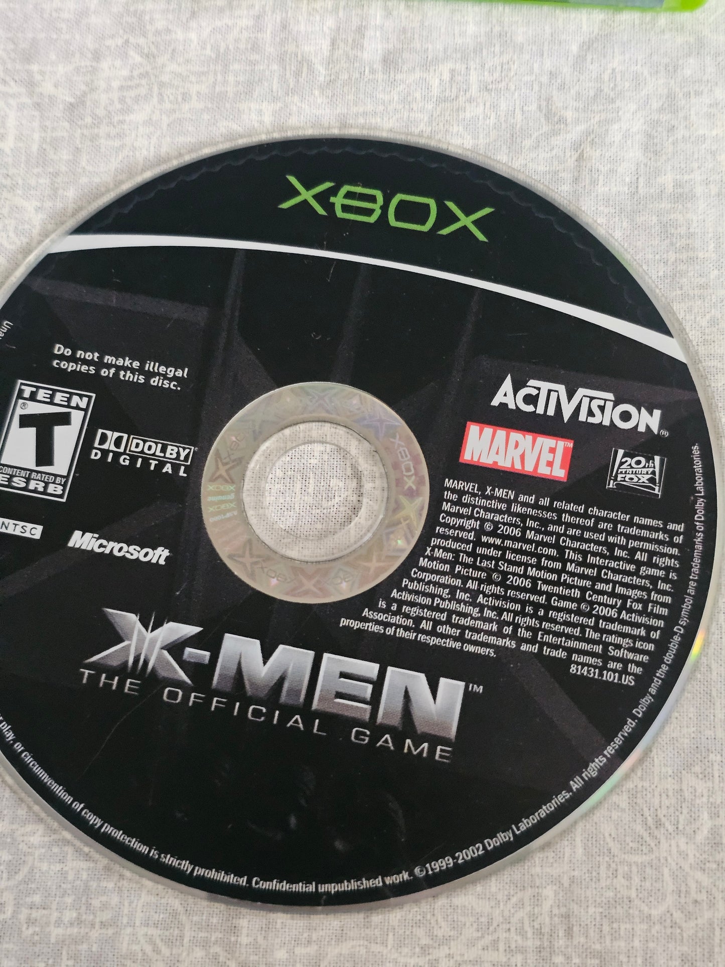 X-Men: The Official Game (Microsoft Xbox, 2006) Disc Very Good