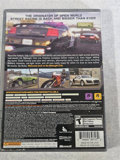 Midnight Club: Los Angeles - Complete Edition (Microsoft Xbox 360, 2009) CIB