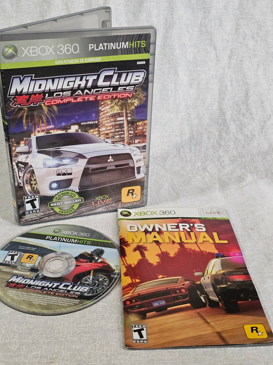 Midnight Club: Los Angeles - Complete Edition (Microsoft Xbox 360, 2009) CIB
