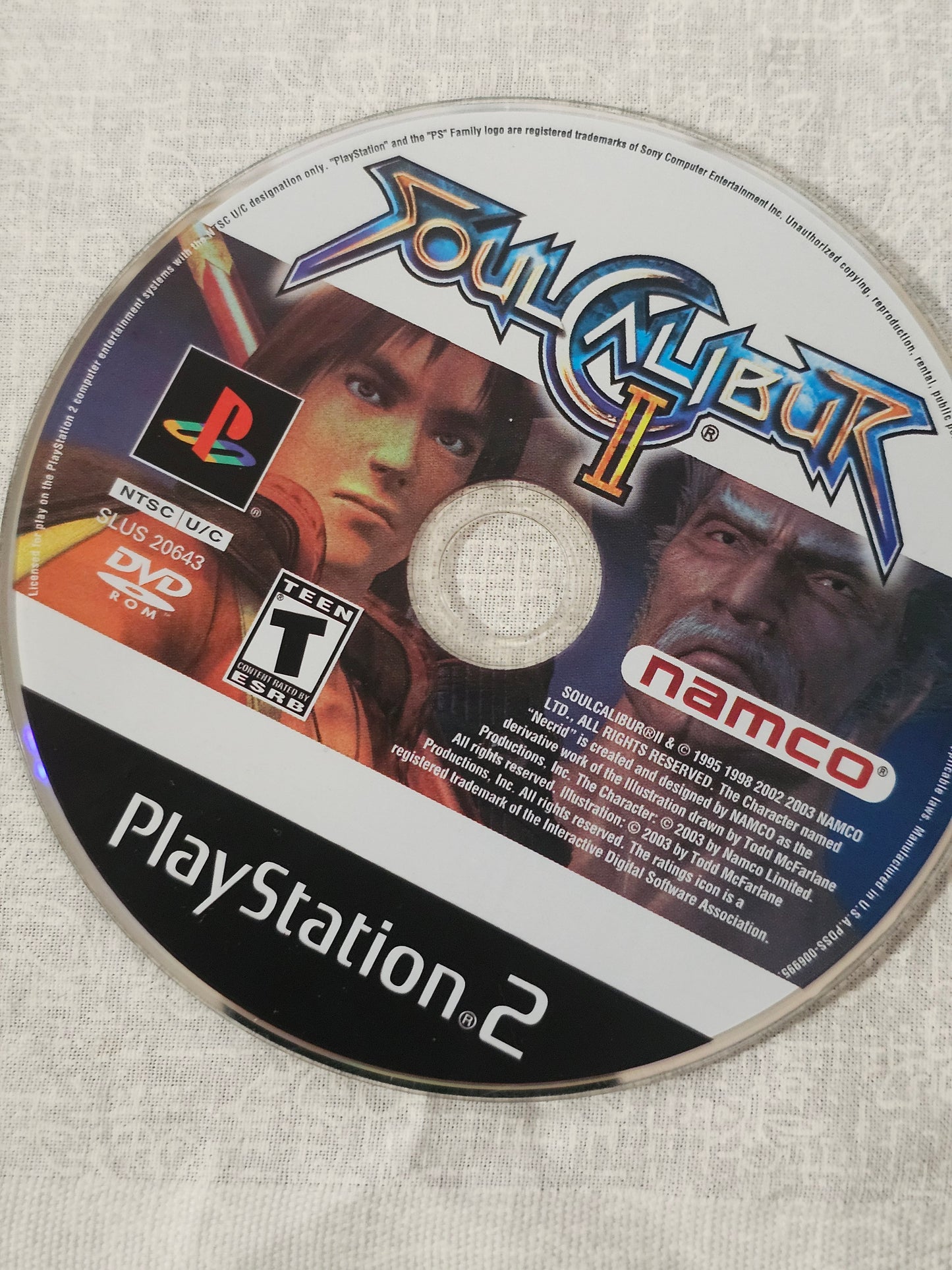 Soul Caliber II (PlayStation 2, 2003) Disc Good