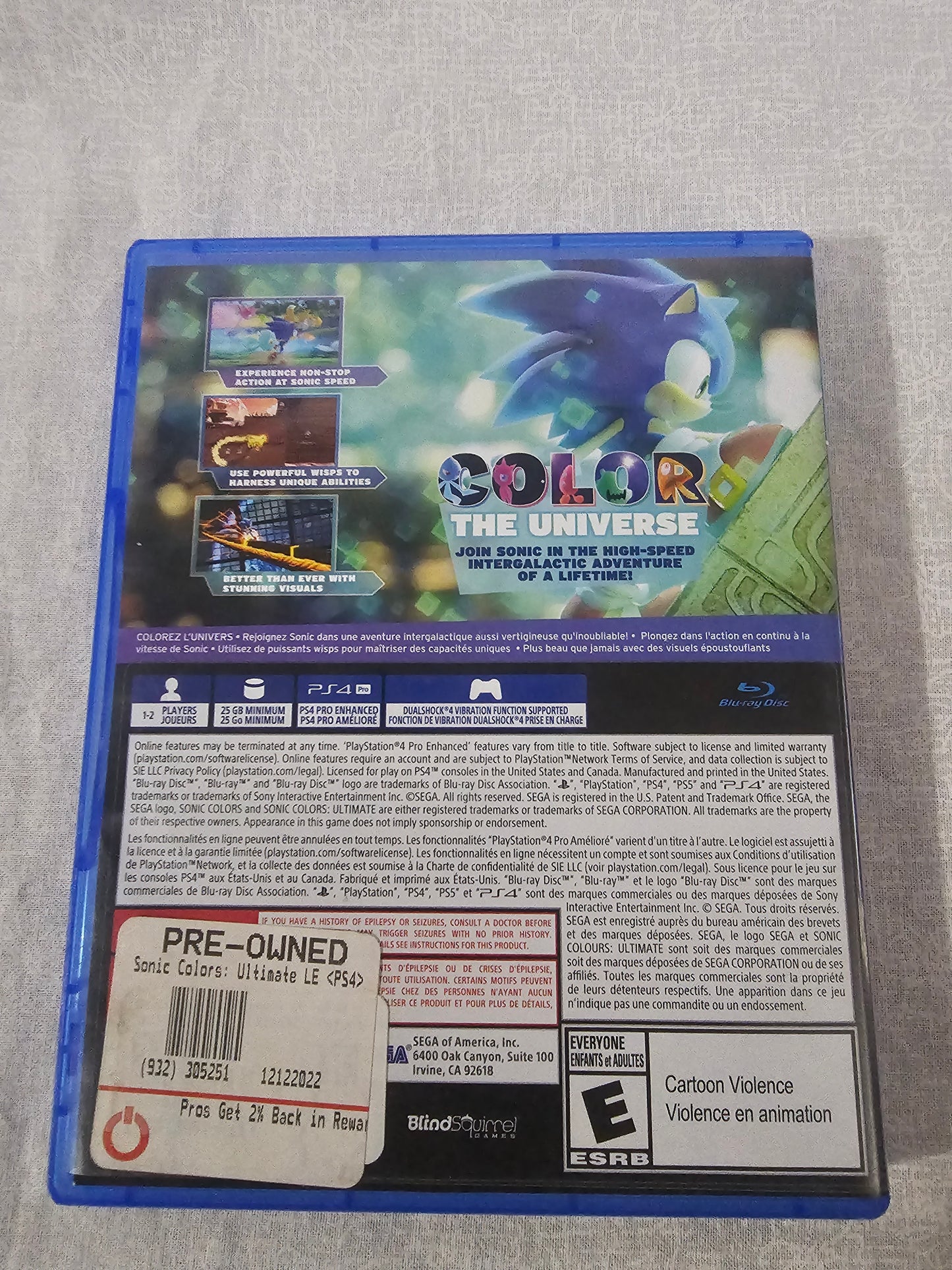 Sonic Colors Ultimate Standard Edition Sony PlayStation 4