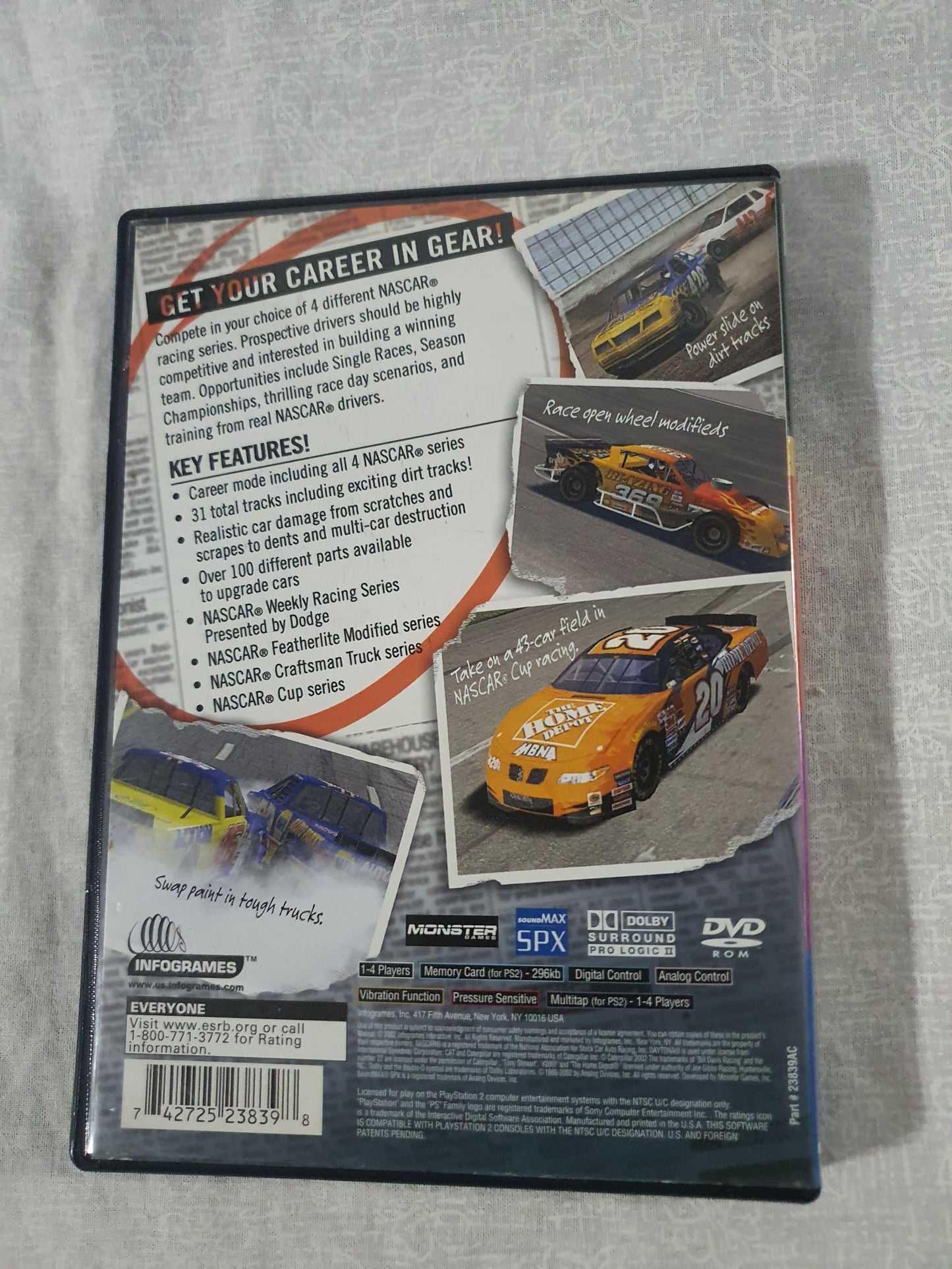 NASCAR: Dirt to Daytona (Sony PlayStation 2, 2002) Complete