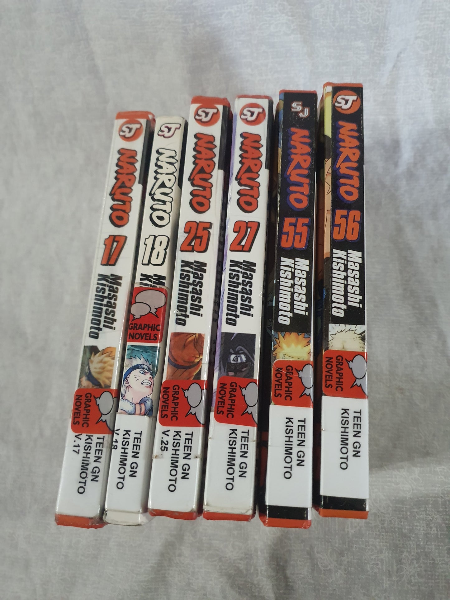 Naruto Manga Mixed Bundle Lot of Volume 17, 18, 25, 27, 55, 56 Hardcover Ex-Lib