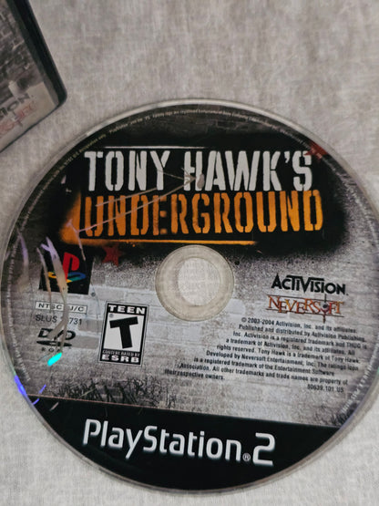 Tony Hawk's Underground Sony Playstation 2 PS2 Black Label Clean Video Game Disc (Copy)