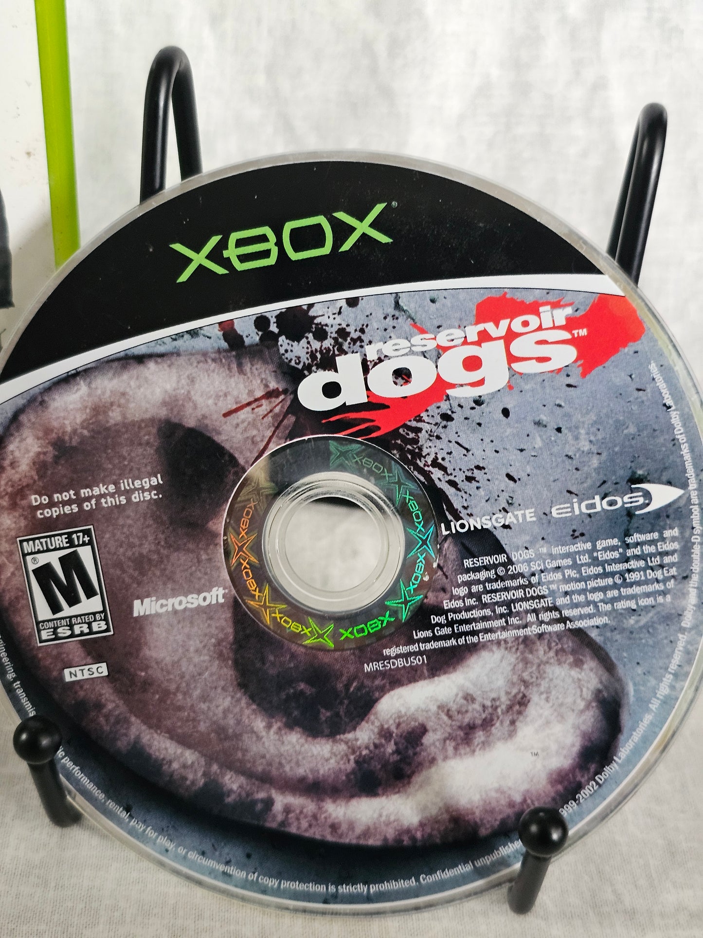 Reservoir Dogs Original (Microsoft Xbox, 2006) Disc Very Good