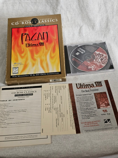 Ultima VIII: Pagan Gold Edition (PC, 1994) Big Box Computer Game Complete w/ CD-ROM, Booklet, Inserts, Original Box - Origin EA RPG Classic