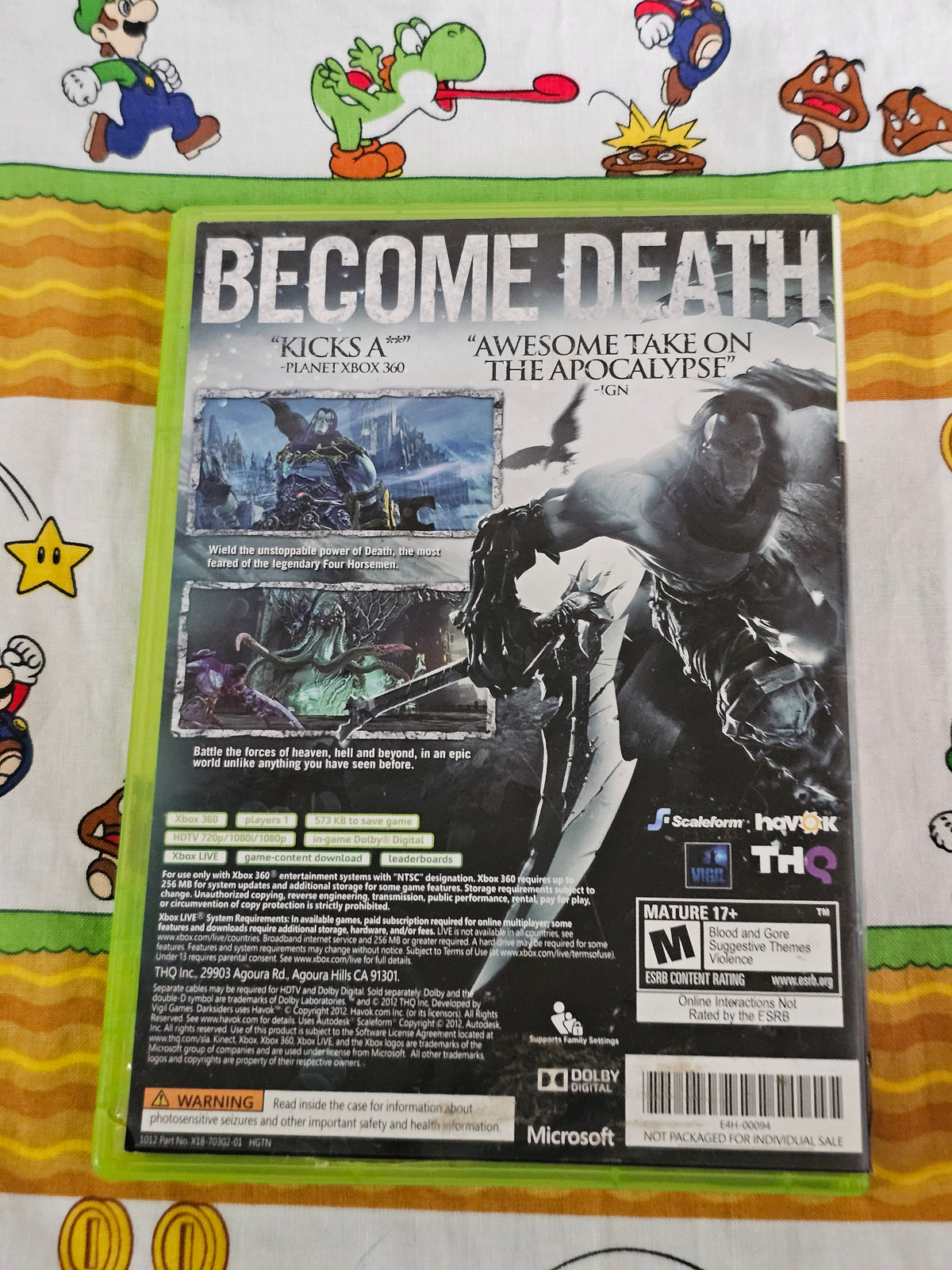 Darksiders II (Microsoft Xbox 360, 2012) Complete CIB Tested & Working - Action Adventure RPG - Death Sequel - Good Disc+Case+Manual - THQ