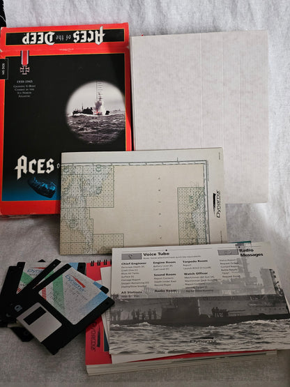 Aces of the Deep Big Box PC Game - Command Edition - WWII German U-Boat Submarine Simulation - Dynamix Sierra 1994/95 Rare Vintage Complete