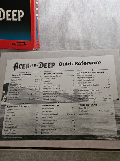 Aces of the Deep Big Box PC Game - Command Edition - WWII German U-Boat Submarine Simulation - Dynamix Sierra 1994/95 Rare Vintage Complete