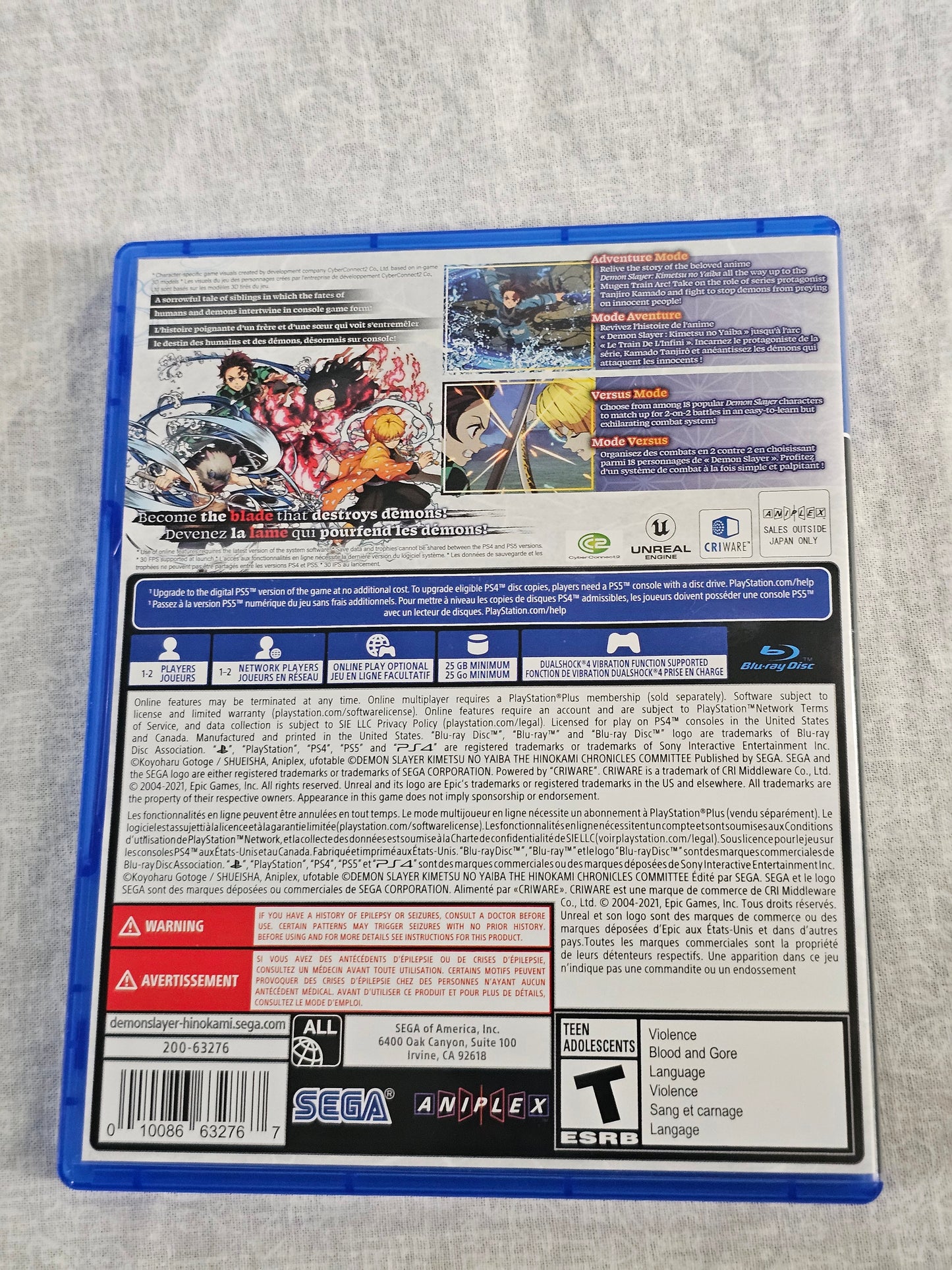 Demon Slayer: The Hinokami Chronicles (Sony PlayStation 4, 2021) PS4 PS5 Upgrade