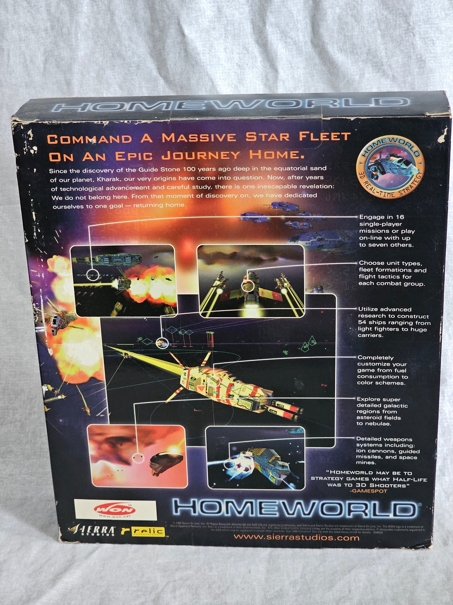 Homeworld PC Big Box 1999 Sierra / Relic Win 95/98/NT 3D RTS Game - New Sealed w/ YES Music Promo Sticker - Rare Vintage