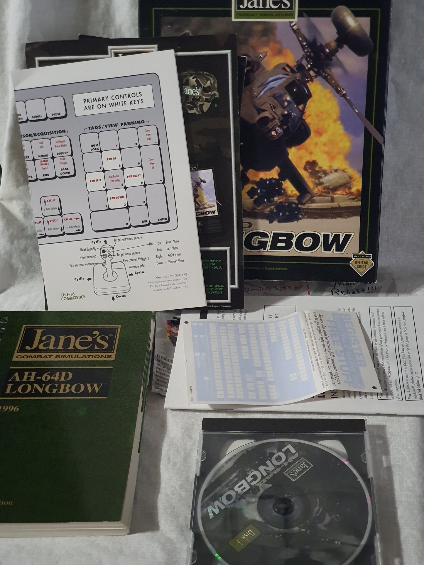 Jane's AH-64D Longbow Limited Edition Big Box PC 1997 CD ROM Classics Complete - Manual, Registration Card & Inserts Included